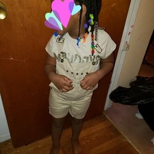 Kids khaki overall short set jumper